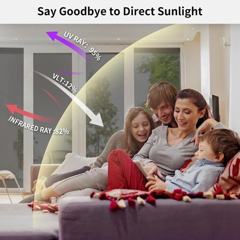 طبقة خصوصية للنافذة في اتجاه واحد مع أدوات التثبيت، تحكم في الحرارة أثناء النهار، حماية من أشعة الشمس فوق البنفسجية، لاصق ثابت غير لاصق للمكتب المنزلي، أسود-فضي، 17.5 بوصة × 16.4 قدم in Saudi Arabia