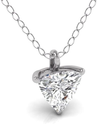 قلادة ألماس سوليتير على شكل تريليون من Lab Grown متوفرة بالذهب الأبيض عيار 14 قيراط والذهب الأصفر (1/2 قيراط - 1 قيراط) in Kuwait