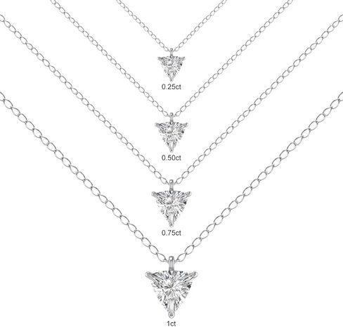 قلادة ألماس سوليتير على شكل تريليون من Lab Grown متوفرة بالذهب الأبيض عيار 14 قيراط والذهب الأصفر (1/2 قيراط - 1 قيراط) in Kuwait