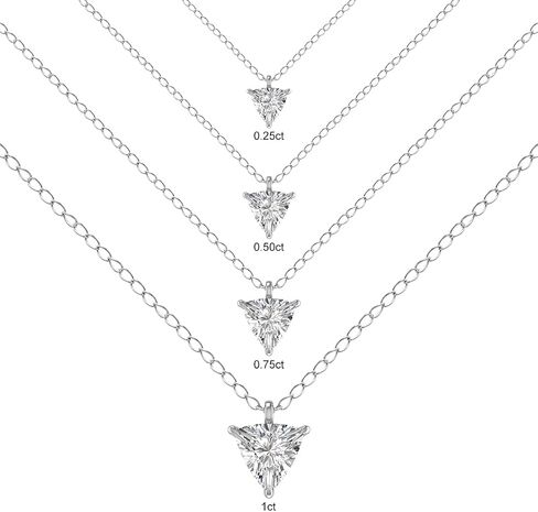 Lab Grown Trillion Shaped Solitaire Diamond Pendant Available in 14K White Gold And Yellow Gold (1/2 Carat - 1 Carat) in Saudi Arabia