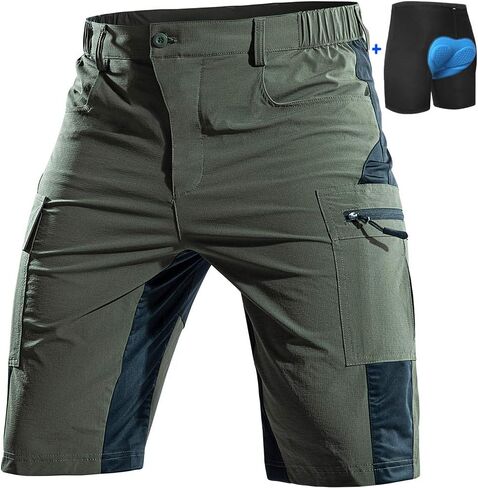 Cycorld Mountain-Bike-Shorts-Mens-Padded Biking Baggy Cycling Short Padding in Kuwait