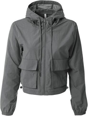 MixMatchy Women's Lightweight Cropped Jackets Yoga Quick Dry Windbreaker Zipper Jackets Workout Running Hoodie Jackets in Saudi Arabia