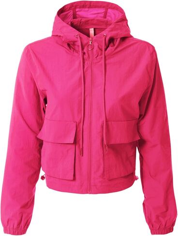 MixMatchy Women's Lightweight Cropped Jackets Yoga Quick Dry Windbreaker Zipper Jackets Workout Running Hoodie Jackets in Kuwait
