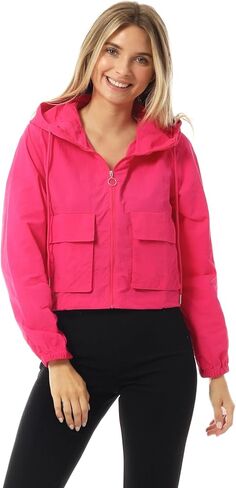 MixMatchy Women's Lightweight Cropped Jackets Yoga Quick Dry Windbreaker Zipper Jackets Workout Running Hoodie Jackets in Kuwait