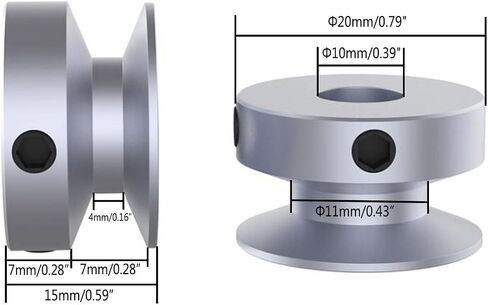 CHANCS 20mm Single Groove Pulley 5mm Fixed Bore Pulley for Drilling Machine6MM PU Round Belt in Saudi Arabia