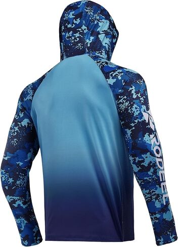 Rodeel Men's UPF 50+ Performance Fishing Hoodie, Long Sleeve Sun Protection Athletic Quick-Dry Breathable T-Shirt in Kuwait