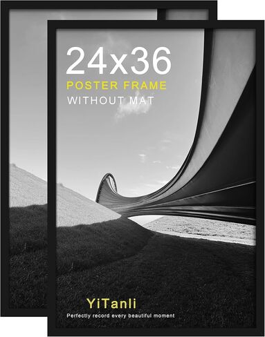 24x36 Poster Frame, Black Poster Frames 24 x 36 inches for Posters and Art Prints, Horizontal or Vertical Wall Mounting, 2 Pack. in Saudi Arabia