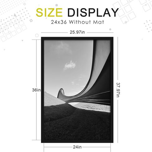 24x36 Poster Frame, Black Poster Frames 24 x 36 inches for Posters and Art Prints, Horizontal or Vertical Wall Mounting, 2 Pack. in Saudi Arabia