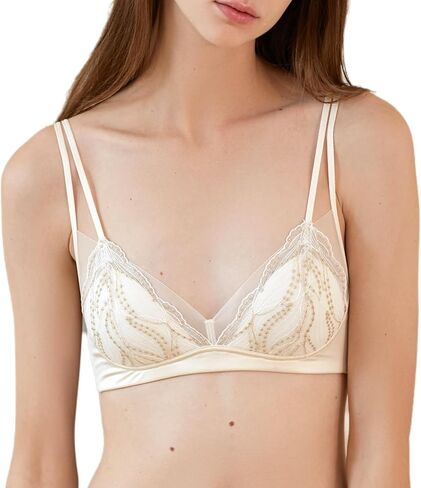 Women’s Embrace Lace Bra,Comfort Wireless Triangle Padded Bralette for AA-BCup in Kuwait