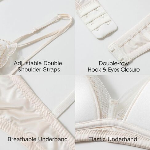 Women’s Embrace Lace Bra,Comfort Wireless Triangle Padded Bralette for AA-BCup in Kuwait