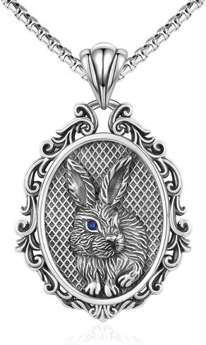 Lion Animal Necklace 925 Sterling Silver Unisex Punk Gothic Hip Hop Rock Animal Pendant ewelry Birthday Gifts for Men Women in Kuwait