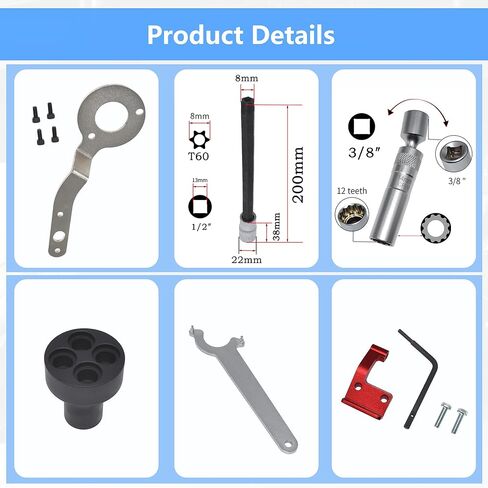 Camshaft Alignment Timing Tool Kit, Compatible with BMW Mini B36 B37 B38 B46 B47 B48 B58 F20 F21 F30 F31 F48 F54 F55 F60 G20 G30, More Comprehensive Tool Set in Kuwait