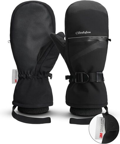Winter Snow Ski Mittens for Men Women-Snowboard Mittens Waterproof Cold Weather Insulated Mitts Gloves Snow Sports in Kuwait