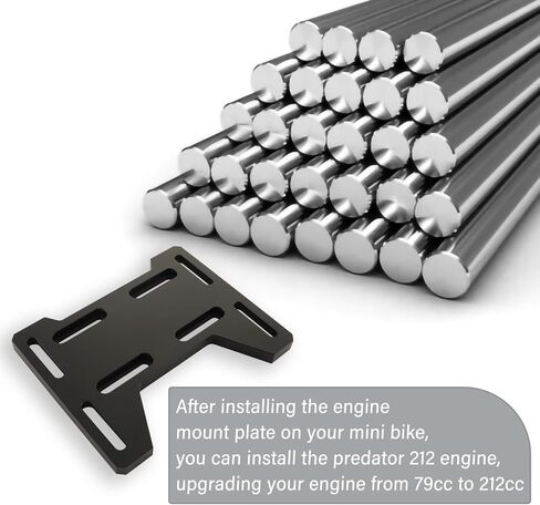 Mini Bike Mount Plate Adapter Bracket Compatible with Predator 79cc 97cc 100cc 212cc Coleman CT100U CC100X Baja Doodlebug DB30 Motovox MBX10 MBX11 for 4 Stroke Engine Parts (Silver) in Kuwait