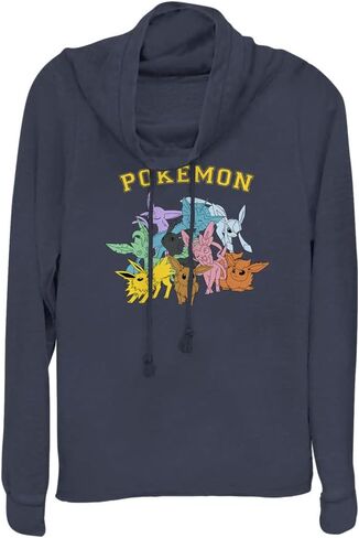 Pokemon Gotta Catch Eeveelutions Women's Cowl Neck Long Sleeve Knit Top in Saudi Arabia