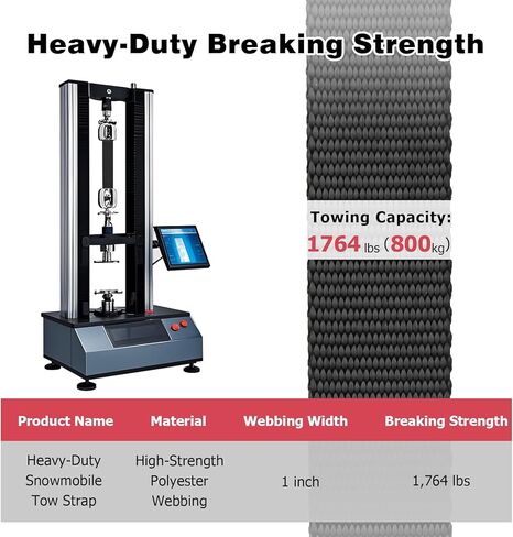 حزام سحب عربة الثلج، ملحقات عربة الثلج عالية الجودة بطول 19 قدمًا، حزام سحب عربة الثلج عالي التحمل مع خطاف لعربة الثلج، المزلجة، Skidoo، ATV وحقيبة عربة الثلج هدية الطوارئ لعربة الثلج في عيد الميلاد in Kuwait