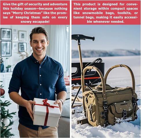 حزام سحب عربة الثلج، ملحقات عربة الثلج عالية الجودة بطول 19 قدمًا، حزام سحب عربة الثلج عالي التحمل مع خطاف لعربة الثلج، المزلجة، Skidoo، ATV وحقيبة عربة الثلج هدية الطوارئ لعربة الثلج في عيد الميلاد in Kuwait