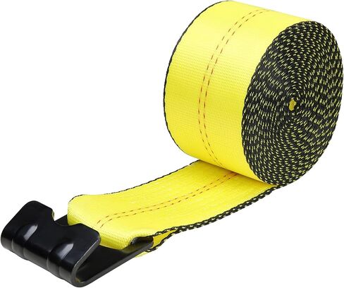 أشرطة شاحنة VEVOR، 4 × 30 بوصة شديدة التحمل مع خطافات مسطحة بقوة كسر 18000 رطل، WLL# 6000 رطل، أشرطة شحن مربوطة لأسفل للأسرّة المسطحة والشاحنات والمقطورات والمزارع وعمليات الإنقاذ وموفر الأشجار، أصفر (4 عبوات) in Saudi Arabia