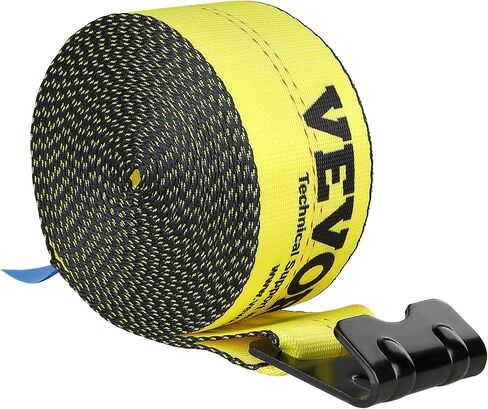 أشرطة شاحنة VEVOR، 4 × 30 بوصة شديدة التحمل مع خطافات مسطحة بقوة كسر 18000 رطل، WLL# 6000 رطل، أشرطة شحن مربوطة لأسفل للأسرّة المسطحة والشاحنات والمقطورات والمزارع وعمليات الإنقاذ وموفر الأشجار، أصفر (4 عبوات) in Saudi Arabia