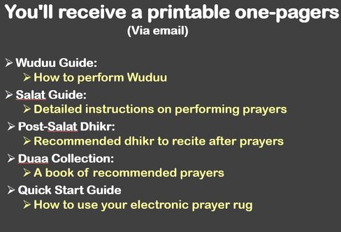 Electronic Prayer Mat - Smart Interactive Prayer Rug for Adults and Kids - Ideal Gift for New Converts and Those Learning or Perfecting Their Prayer - Comes with Islamic Prayer Beads (Black) in Kuwait