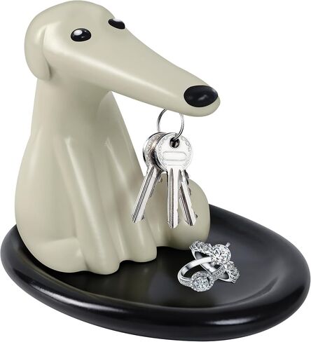 Modern Decor Resin Dog Sculpture Storage Tray Magnetic Key Holder Candy Bowl Jewelry Earrings Sunglasses Small Object Tray Modern Art Statues for Home Dining Table Office Entryway Decor in Saudi Arabia
