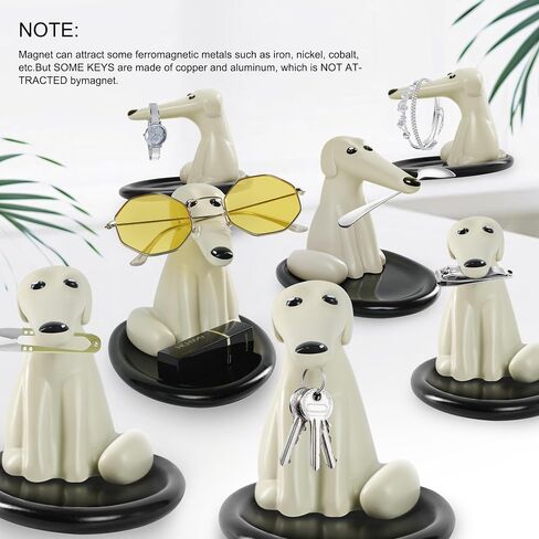Modern Decor Resin Dog Sculpture Storage Tray Magnetic Key Holder Candy Bowl Jewelry Earrings Sunglasses Small Object Tray Modern Art Statues for Home Dining Table Office Entryway Decor in Saudi Arabia