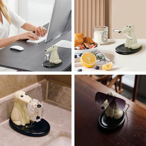 Modern Decor Resin Dog Sculpture Storage Tray Magnetic Key Holder Candy Bowl Jewelry Earrings Sunglasses Small Object Tray Modern Art Statues for Home Dining Table Office Entryway Decor in Saudi Arabia