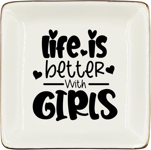WODMIS Life is Better With Dog Ceramic Jewelry Tray Dish, Pet Paw Dog Mom Jewelry Plate Ring Trinket Dish, Puppy Dog Themed Gifts for Women Dog Lovers Dog Owners Best Friends Female 452 in Kuwait