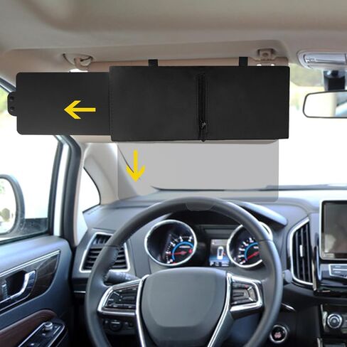 موسع حاجب الشمس للسيارة المستقطب، حاجب الشمس للسيارة، حاجب الشمس الموسع للسيارة مع عدسة PC ومظلة جانبية، حاجب سيارة مضاد للوهج للقيادة الآمنة، ترشيح/حماية من الأشعة فوق البنفسجية (يسار) in Kuwait