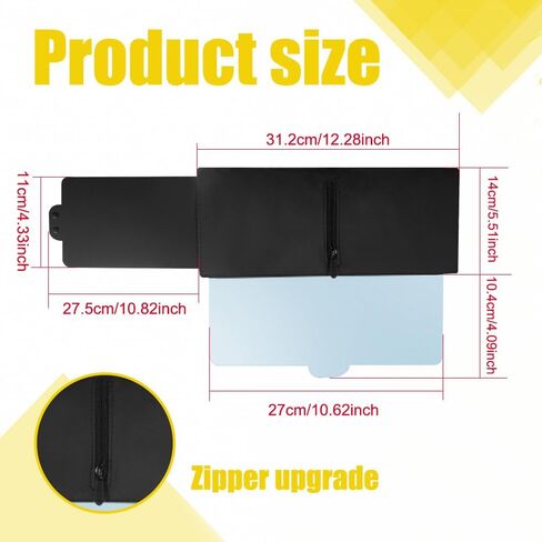 موسع حاجب الشمس للسيارة المستقطب، حاجب الشمس للسيارة، حاجب الشمس الموسع للسيارة مع عدسة PC ومظلة جانبية، حاجب سيارة مضاد للوهج للقيادة الآمنة، ترشيح/حماية من الأشعة فوق البنفسجية (يسار) in Kuwait