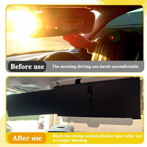 موسع حاجب الشمس للسيارة المستقطب، حاجب الشمس للسيارة، حاجب الشمس الموسع للسيارة مع عدسة PC ومظلة جانبية، حاجب سيارة مضاد للوهج للقيادة الآمنة، ترشيح/حماية من الأشعة فوق البنفسجية (يسار) in Kuwait