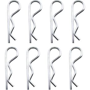 1.2x21mm R Clips Better Grip Hold Tight Pull Easier Convenient Adjusting Quality Carbon Steel Good Tension Hitch Pin Hair Pins Spring Fastener 50 Pieces for Lock System RC Toy Farm Mower