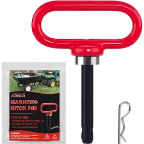 TRUSTKITS Magnetic Hitch Pin, Heavy Duty Ultra Strong Neodymium Magnet Lawn Mower Trailer Gate Pins Accessories 1/2 Inch for Mowers, Lawn Tractors, Towing - Simple One Handed Hook On & Off(Yellow)