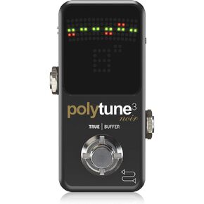TC Electronic POLYTUNE 3 NOIR Tiny Polyphonic Tuner with Multiple Tuning Modes and Built-In BONAFIDE BUFFER & MXR Patch Cable 6 in|15 cm - 3 Pack (3PDCP06)