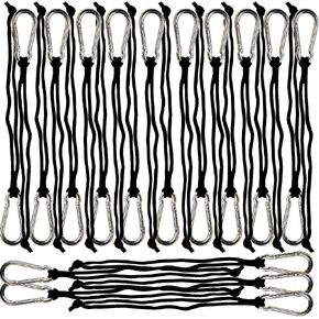 Batting Cage Net Hangers, Heavy-Duty Steel Carabiners and Lanyards – Pack of 25
