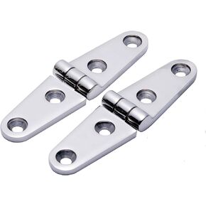 Boat Hatch Hinge 316 Stainless Steel,Casting Deck Cabinet Strap Hinges 4 Inch x 1 Inch,Used for Boats/Yachts/Doors/Windows,Pack of 2,Include Screws