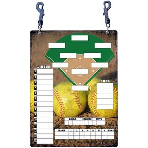 Metal Magnetic/Dry Erase - Softball Lineup Board | Includes Strong Magnets, Hanging Hardware, and Zipper Bag