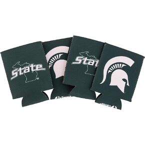 Michigan State University Can Insulator Beverage Cooler 4 Pack Foam Beverage Holder Spartans MSU (4 Pack Can)