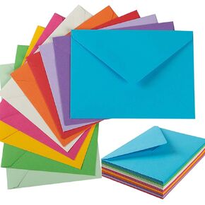 50 Pack A7 Colorful 5x7 Envelopes Invitation Envelopes for 5x7 Cards, Birthday, Weddings, Graduations, Greeting Cards, Baby Shower 5.24 x 7.24 Inches (Multicolor)