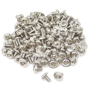 Honbay 100PCS M3x5 Round Head PC Mounting Computer Screws Computer Case Fixed Motherboard Screw (Black Zinc)
