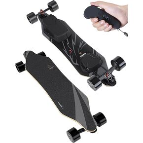 لوح تزلج كهربائي طويل من WOWGO مع نطاق 22 ميلًا ومحركات مزدوجة 680 واط IPX5 لوح إلكتروني مقاوم للماء، ألواح تزلج بعجلات 90 مم للمبتدئين البالغين مع سرعة قصوى 28 ميل في الساعة للتنقل بحد أقصى 330 رطل - بايونير-4