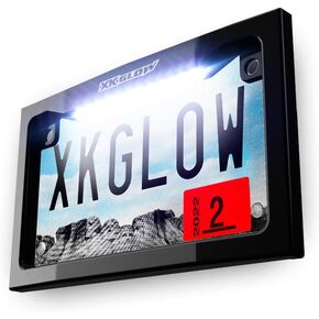 Motorcycle LED License Plate Frame - Black
