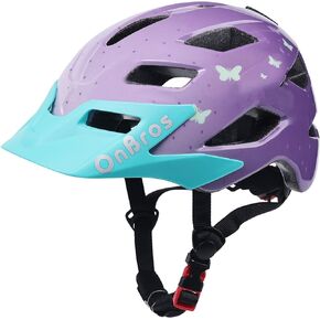 OnBros Kids Bike Helmet - Bike Helmet for 5-14 Boys or Girls with Visor, Children Bicycle Helmet for Skateboard Mountain Scooter Road Cycling, Lightweight and Adjustable 50-57CM