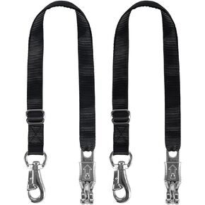 Adjustable Nylon Cross Tie, Trailer Tie for Horse Haulage with Panic Snap and Bull Snap - Adjusts from 48" to 86", 1" Wide
