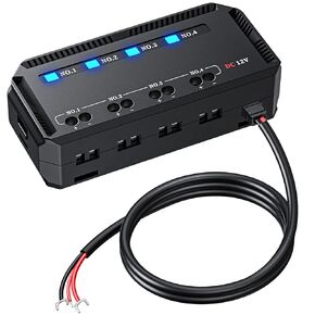 ELECTOP 12V Fuse Block, Universal 20A Motorcycle Automotive Fuse Block Fuse and Relay Box Kit with 4 Circuits Low Profile Mini Blade Fuse Holder, Battery Fuse Box Terminal Block for 12 Volt Vehicles