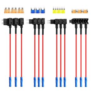 12V Car Fuse Tap 12 Packs Fuses Automotive Kit Add-a-Circuit Fuse Tap Connector ATC AMP Blade Fuse Holder
