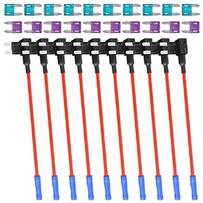 MuHize Micro2 Fuse Tap - Upgraded ATR Blade Fuse Holder(2024 New), 12V Car Add-a-Circuit Fuse Tap Adapter with 10 Pcs 5 Amp Micro2 Blade Fuses Kit in Kuwait