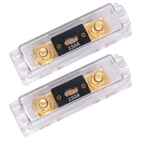 TopstrongGear Solid Brass 0/2/4 Gauge 250Amp ANL Fuse Holder with 250Amp Fuses(2 Pack) (250 Amp)