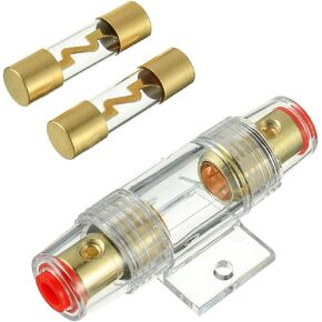 4-8 Gauge AWG in-line Fuse Holder with 100A AGU Fuses for Car Audio, Alarm, Amplifier, Compressors, Waterproof Inline Fuse Holder 100 AMP