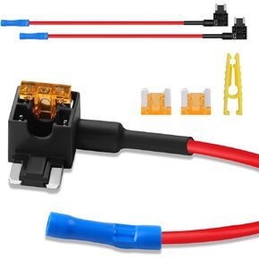 3 قطع Micro2 Fuse Tap 16 AWG، صنابير الصمامات للسيارات بطول 12 فولت 10 بوصة، أضف مصهرًا مع صمامات السيارة Micro2 20A فيوز بولير لشاحنات السيارات والدوائر الكهربائية للإضاءة البحرية من XIOGZAXI